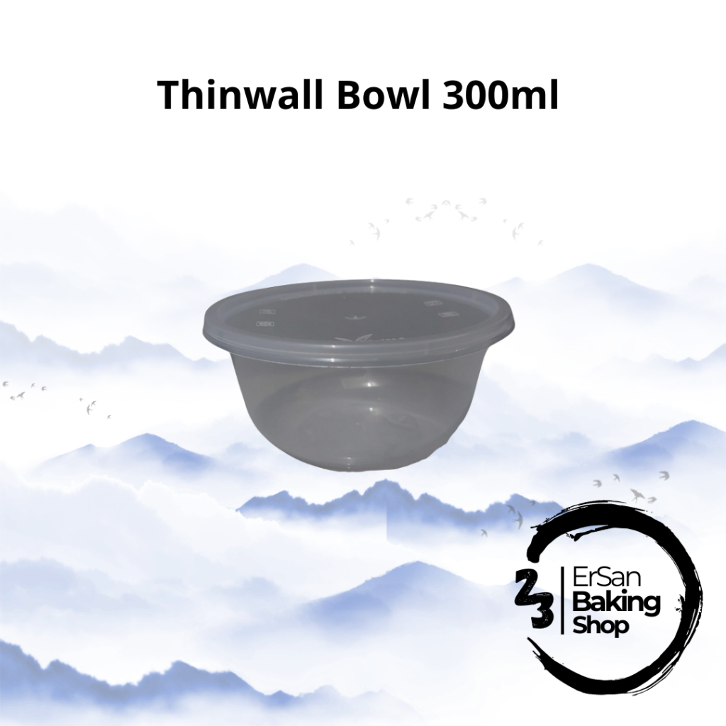 [Isi 25 Pcs] Thinwall Bowl 300ml Meiji/Mangkok Plastik 300ml/Wadah Makanan 300ml/Wadah Mangkuk 300ml