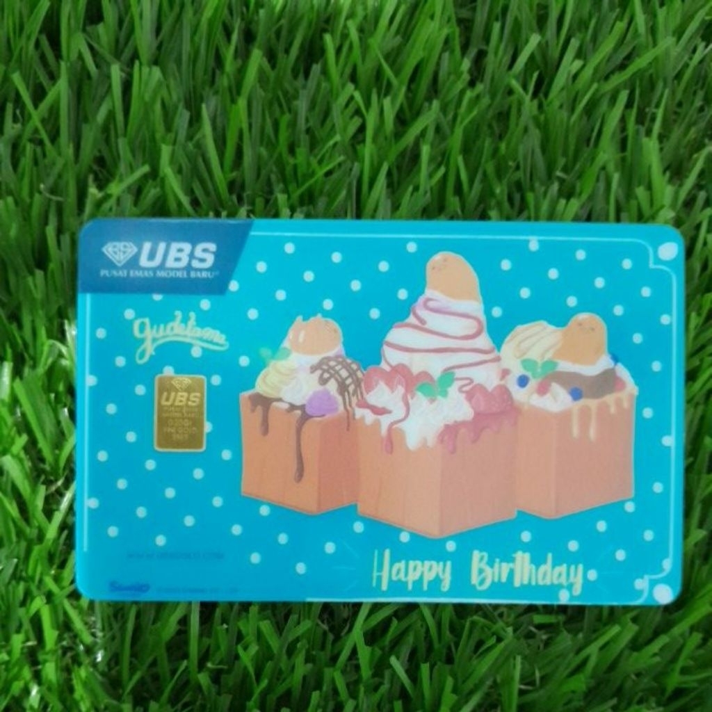 UBS 0.25 gram sanrio gudetama Happy birthday cake