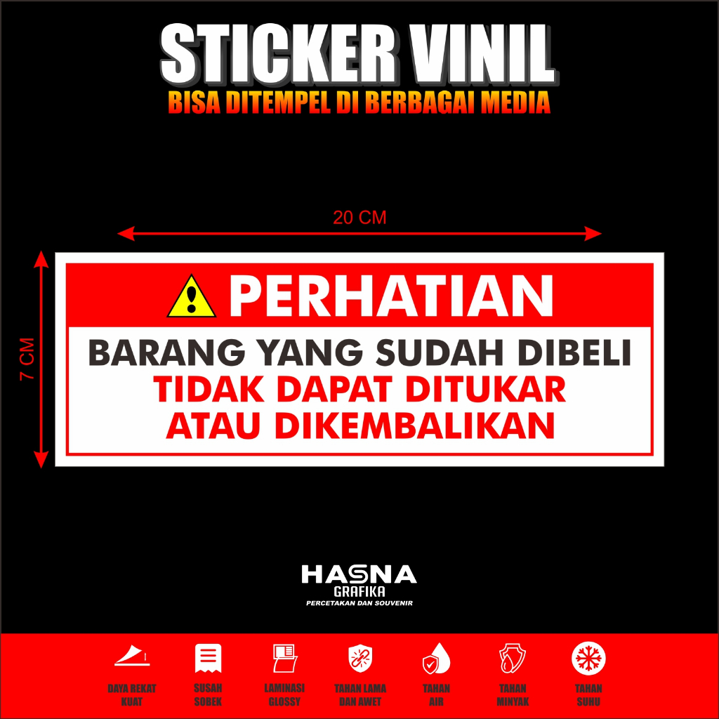 

STIKER TOKO / STICKER BARANG YANG SUDAH DIBELI TIDAK BISA DIKEMBALIKAN ATAU DITUKAR