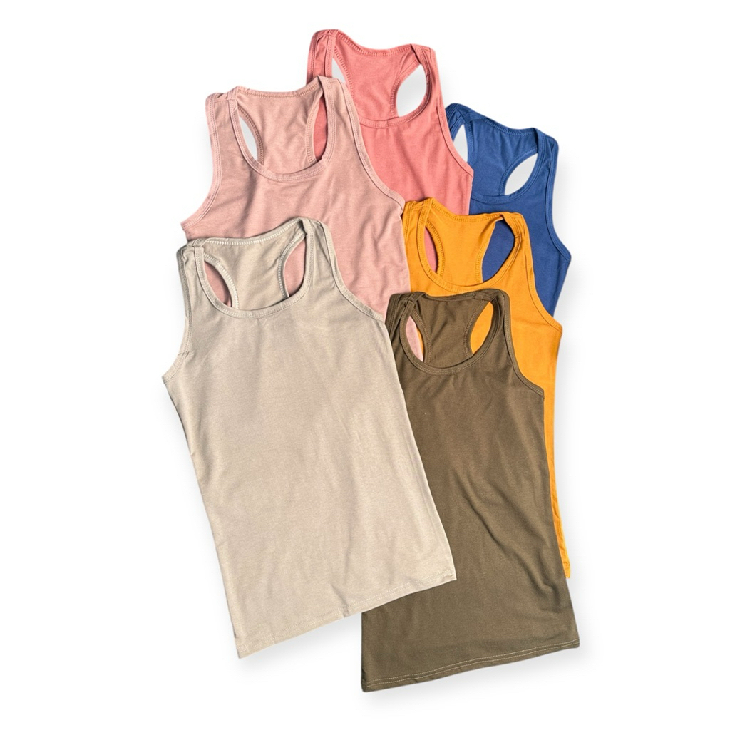 Tanktop Kaos SILANG Basic / Tanktop Bahan Kaos Tali SILANG / Tanktop Wanita Model Tali Silang