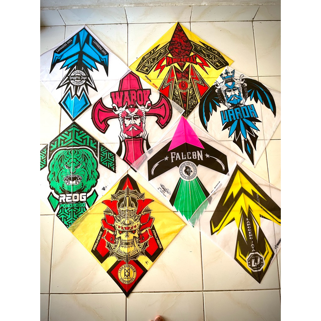 layangan kertas isi 6 pcs polos sukhoi