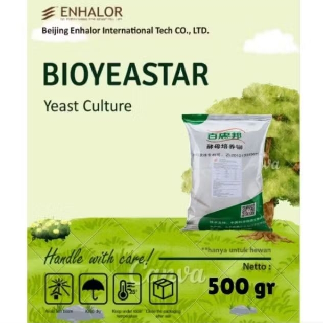 BIOYEASTAR 500g -- mendukungg kesehatan dan kinerja pada usus hewan monogastrik, ruminasia, dan akua
