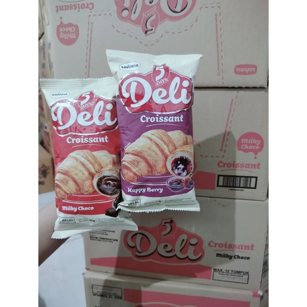 

5 DAYS DELI CROISSANT 45GR (HARGA 1DUS ISI 20PCS/DUS)