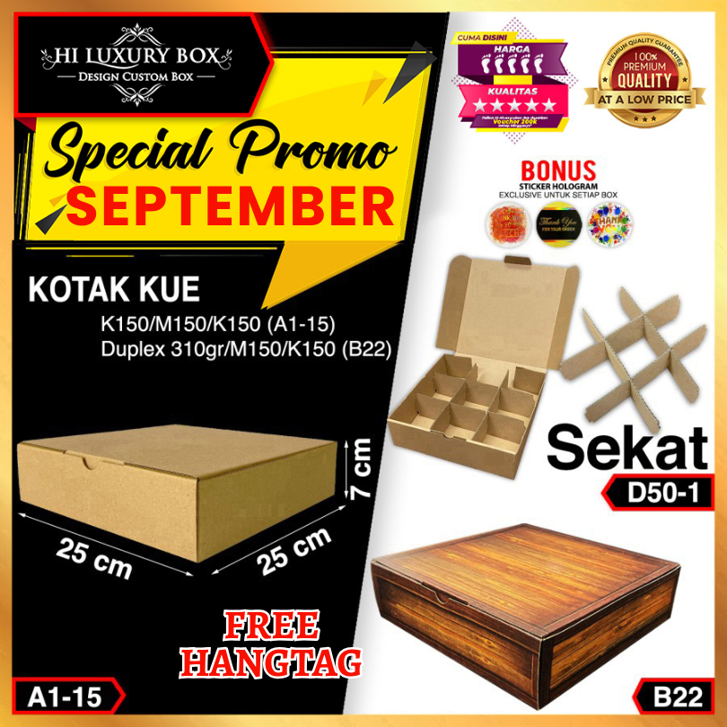

Kotak Kue | Dus Kue | Kotak Serbaguna | Kraft | Murah 25x25x7 Box Packaging Polos