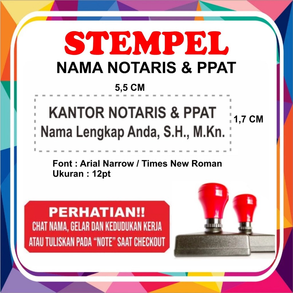

STEMPEL FLASH TANDA TERIMA NOTARIS / PPAT
