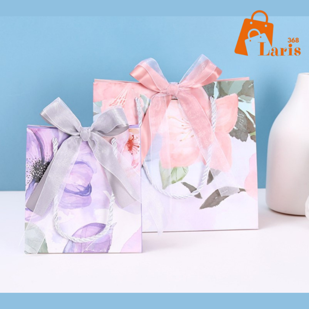 

Laris368 Paper Bag Paperbag Aesthetic Korea Tas Kantong Karton Kado Hadiah Gift Bag Pita Motif Bunga Banyak Size Premium