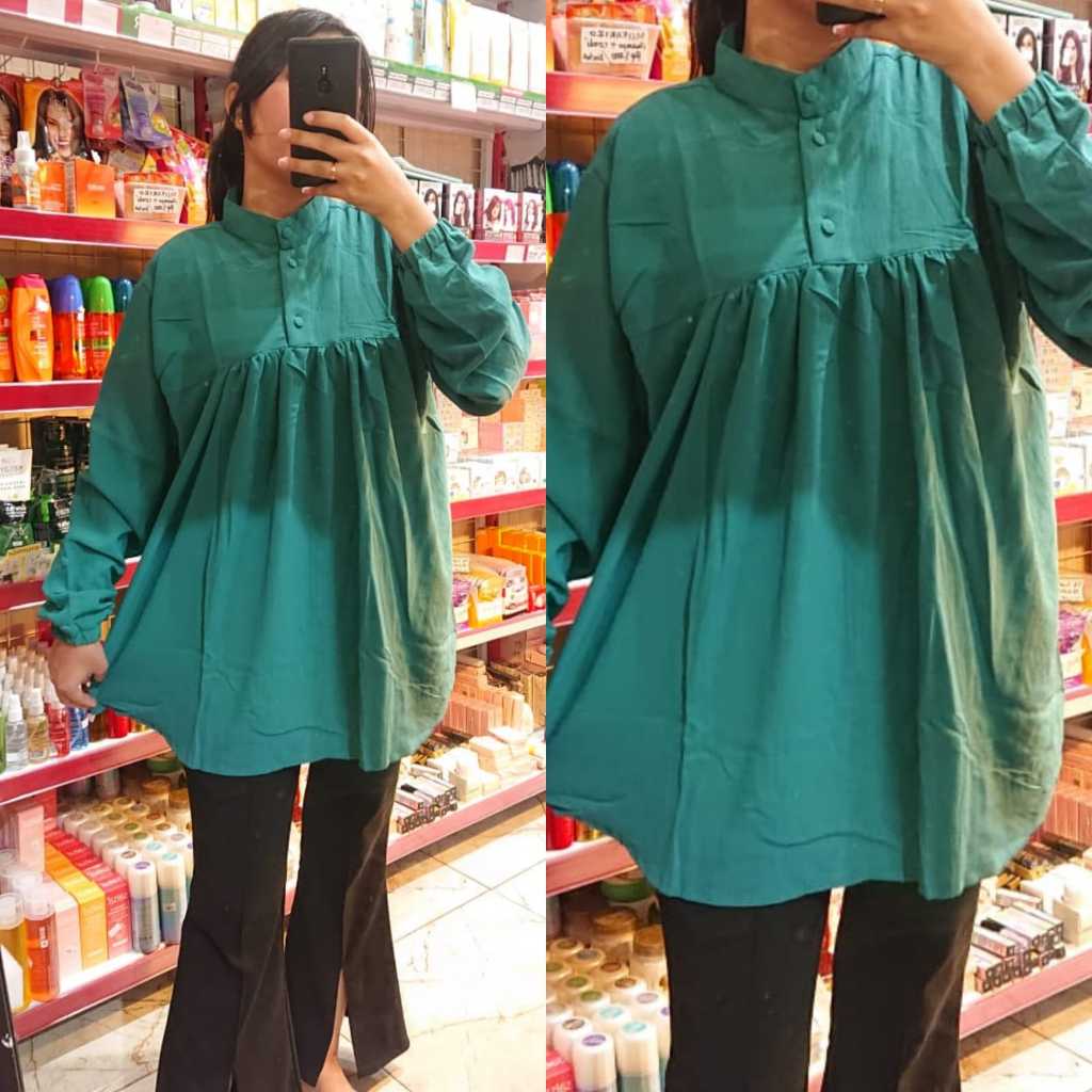 ALUNA BLOUSE OVERSIZE MUAT JUMBO // Atasan Blouse Oversize // Atasan Blouse Dewasa // Atasan Wanita 