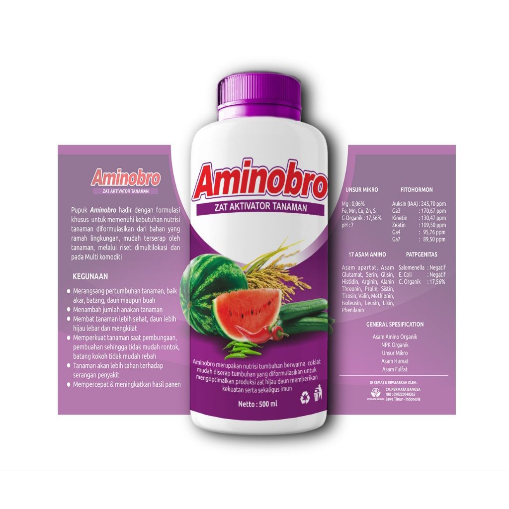 Asam Amino NUTRISI Tanaman AminoBro (ASAM AMINO) 500 ml