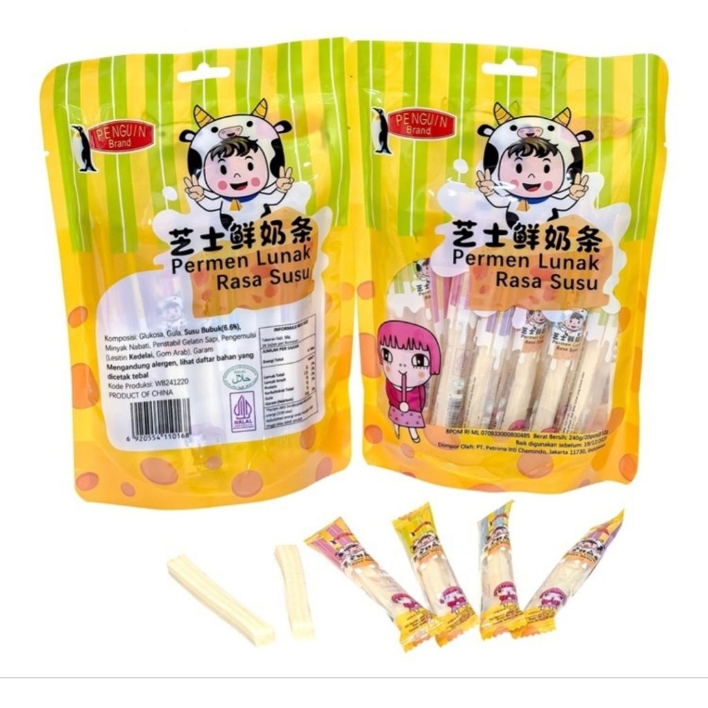 

Penguin Permen Susu Keju Pouch isi 20 pcs