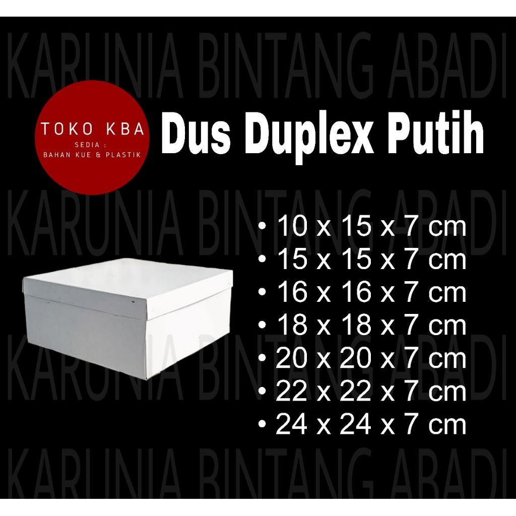 

Dus Duplex Nasi Kotak Box Putih Pack ( isi 25 pcs )
