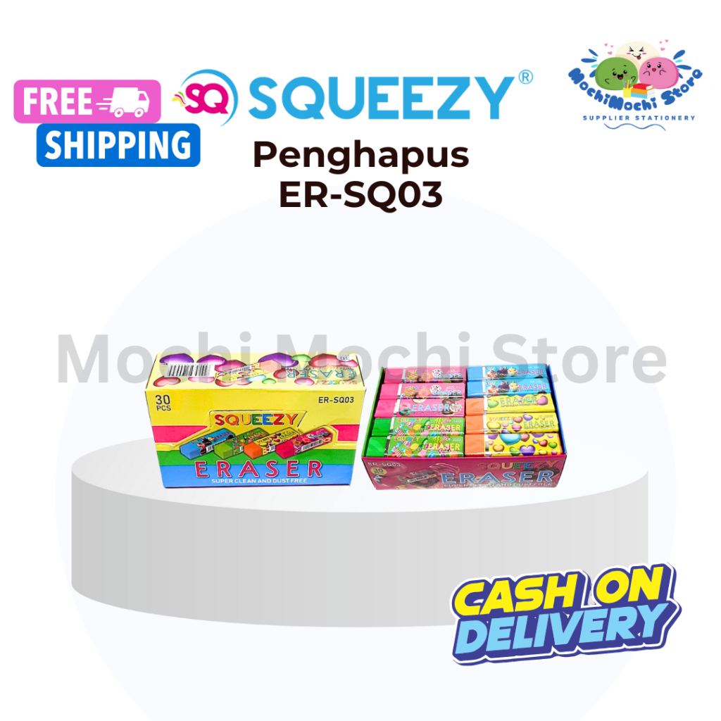 

HARGA GROSIR PER KOTAK/30 PCS Penghapus Besar ER-SQ03 | Penghapus Besar | Big Eraser | ER-SQ03
