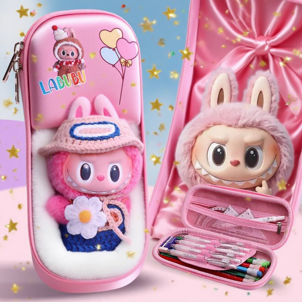 

Tas pena kartun siswa sekolah dasar 3D kotak pensil tiga dimensi tahan air anti jatuh anak laki-laki dan anak laki-laki dan anak-anak kotak alat tulis berkapasitas besar grosir 3D biru royal merah muda Labubu