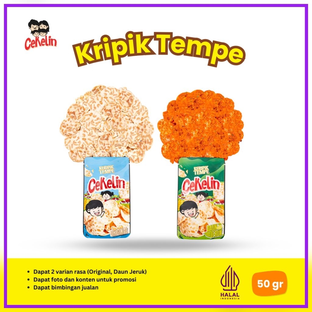 

Cemilan Cekelin Kripik Tempe - Isi 50gr