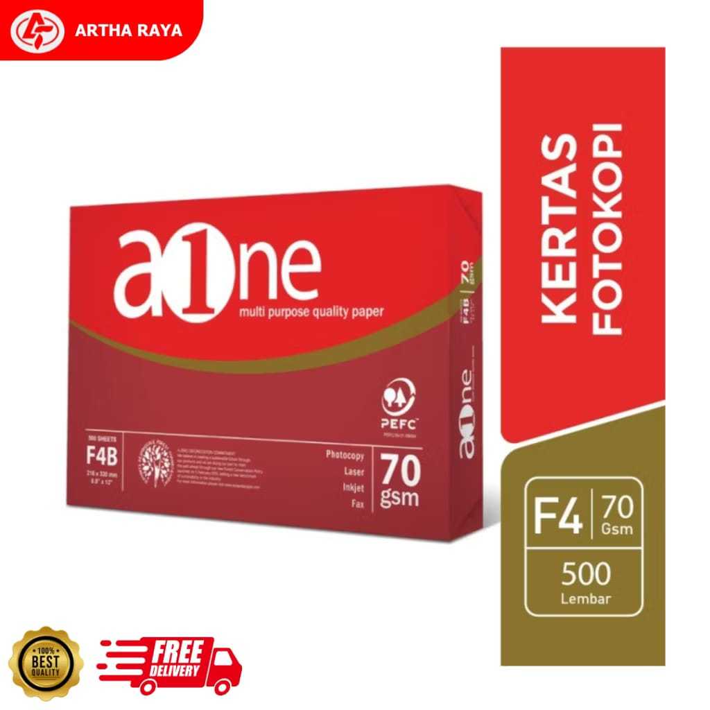 

Kertas HVS AONE A4 F4 70Gsm 500 Lembar Tebah Halus Putih