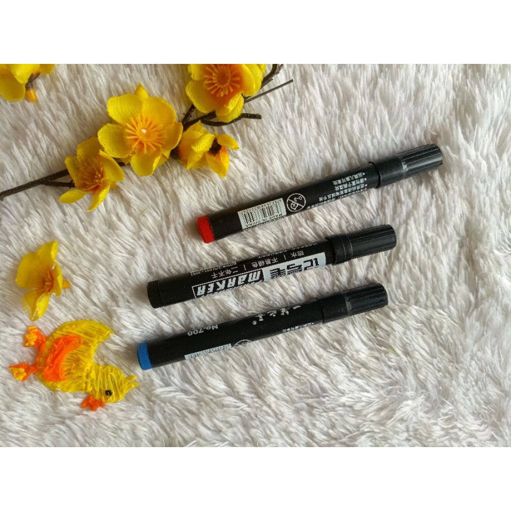 

Spidol Permanent Marker Permanen Tahan Air Alat Tulis Spidol Cepat Kering Tinta Minyak Hitam Biru Merah Tidak Pudar