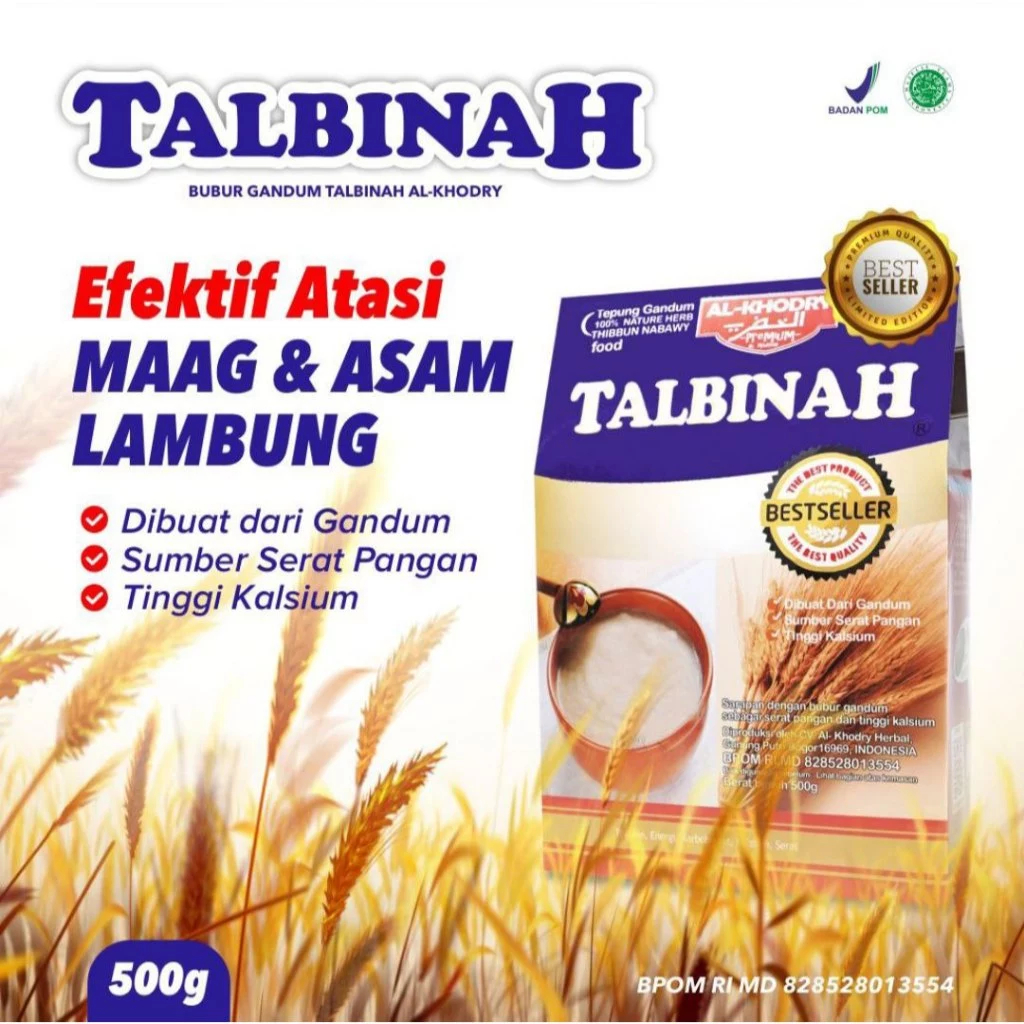 

Tepung Gandum Talbinah Al-Khodry Alami Membantu Atasi Asam Lambung Maag Dan Gerd 500Gr