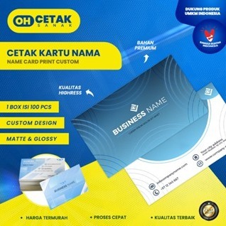 

Cetak Kartu Nama Custom 1 Sisi - 2 Sisi isi +- 100pcs Full Color Free Box | Card Name Business - Oh Cetak Sanak