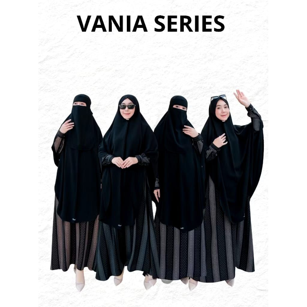 UK hijab. Vania series terbaruu. bahan Yoris dan jetblack gamis motif Yoris set haji dan umroh terla