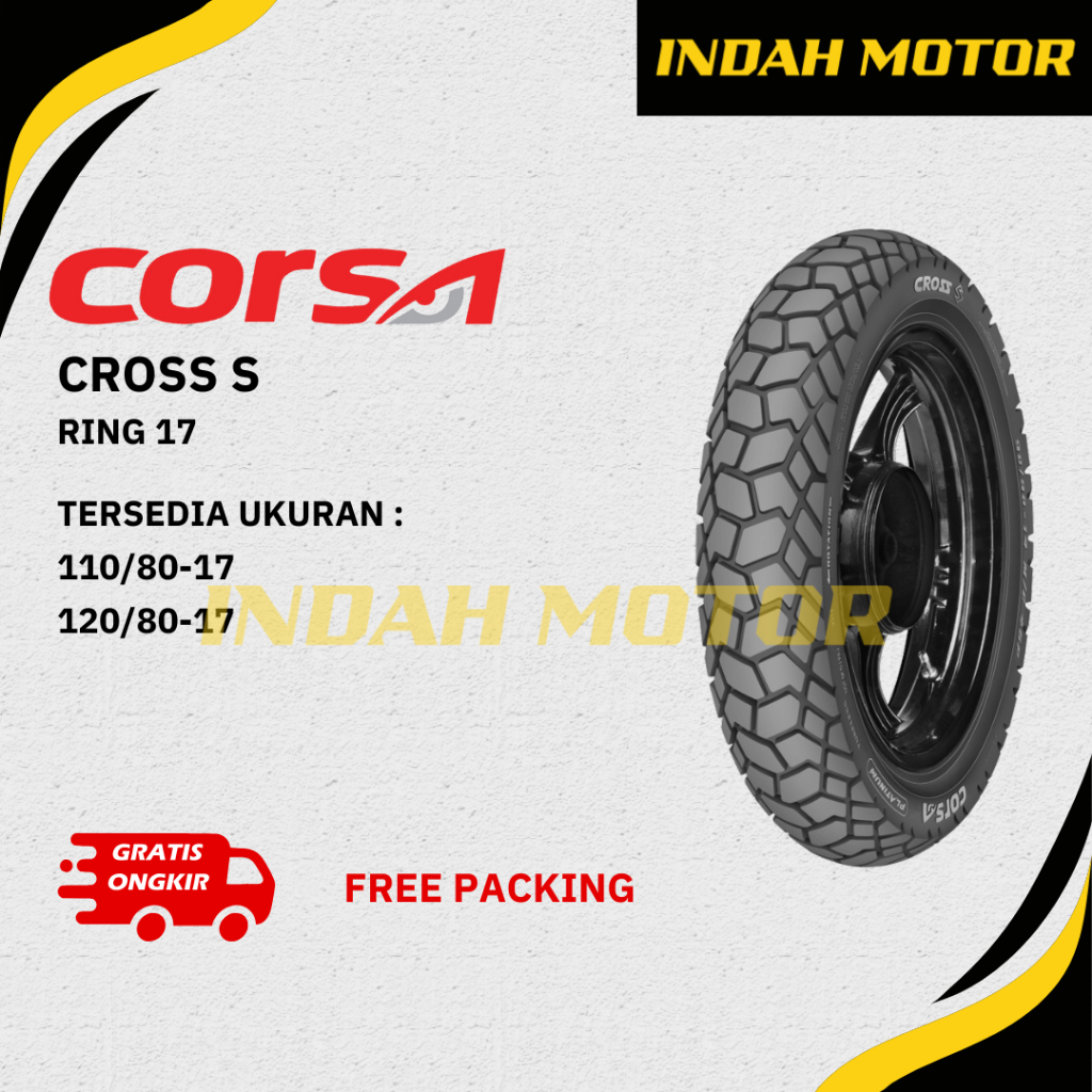 Ban Corsa Cross S Ring 17 | Tubless | Ukuran 110/80-17| 120/80-17