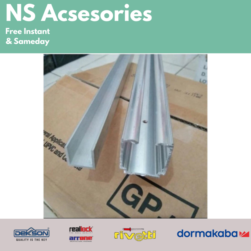 Rel atas bawa pintu lipat 1 set/track husky 2 mtr