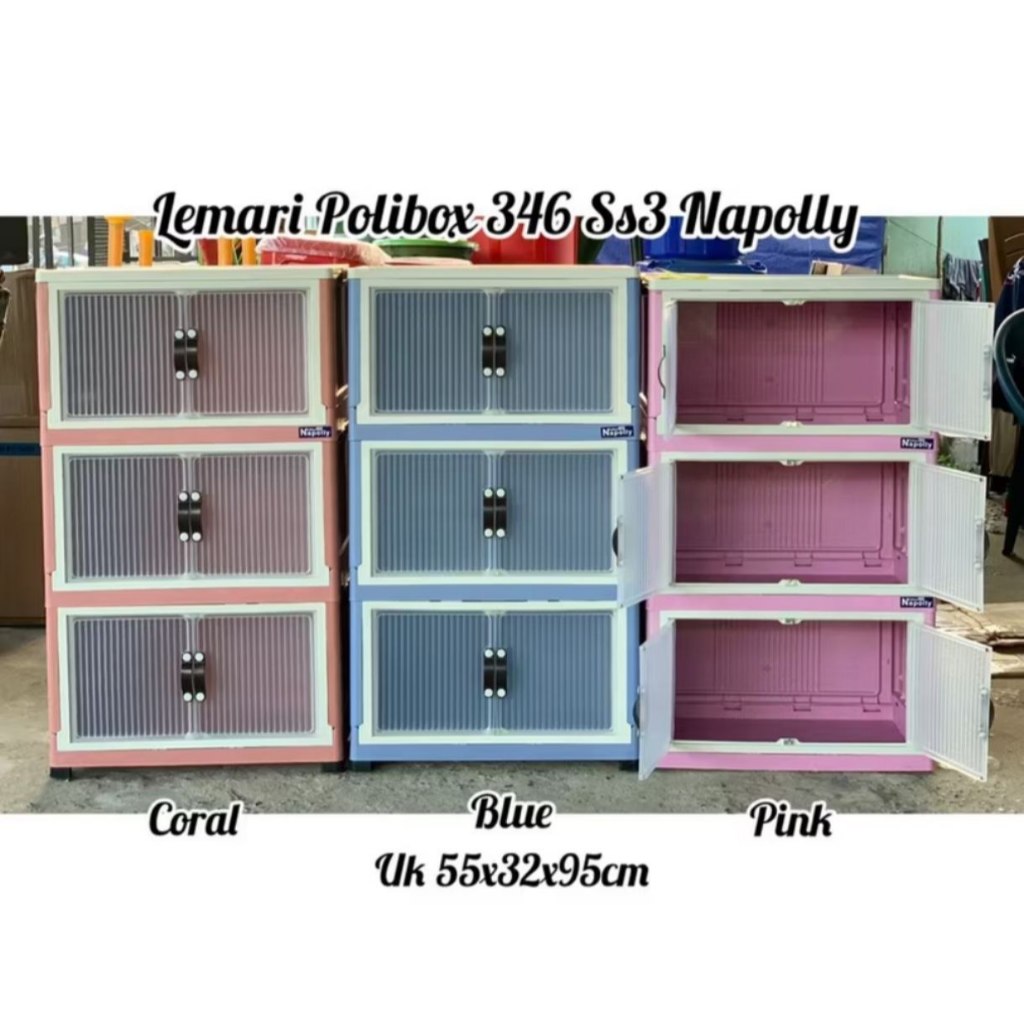 Lemari Lipat Fawsline 3s / Lemari Pakaian 3 Susun / Lemari Serbaguna / Container Lemari Box Lipat