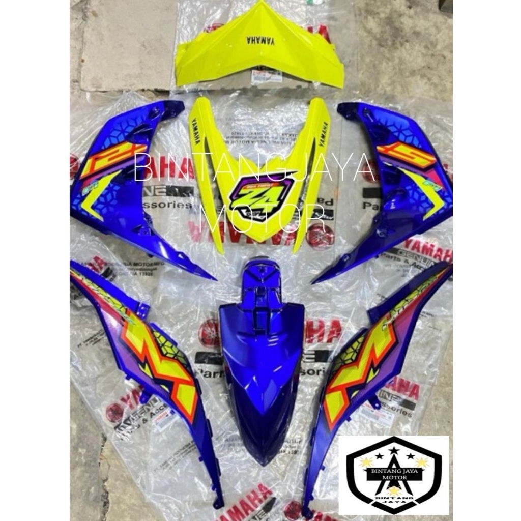 cover body halus Yamaha Mio M3 fullset cover bodi halus Yamaha Mio M3 murah biru kuning body halus M