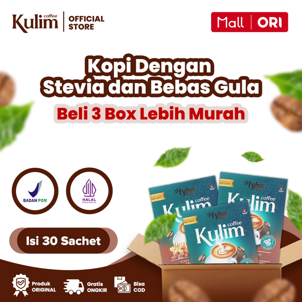

KULIM COFFEE 3 Box - Kopi Stevia Bebas Gula Kopi Sehat
