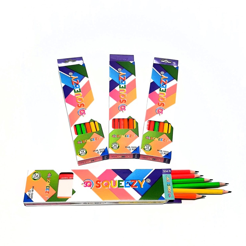 

Harga Grosir (1kotak/12pcs )Pensil 2B SQUEEZY SQ-301Warna2ni