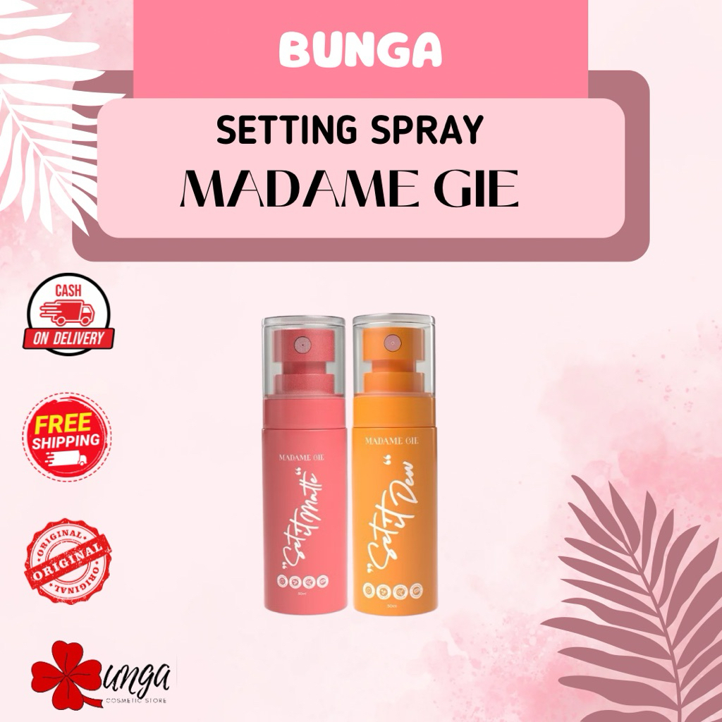 BUNGA - Madame Gie Set It Matte Setting Spray / Madame Gie Set It Dew Setting Spray / Setting Spray 