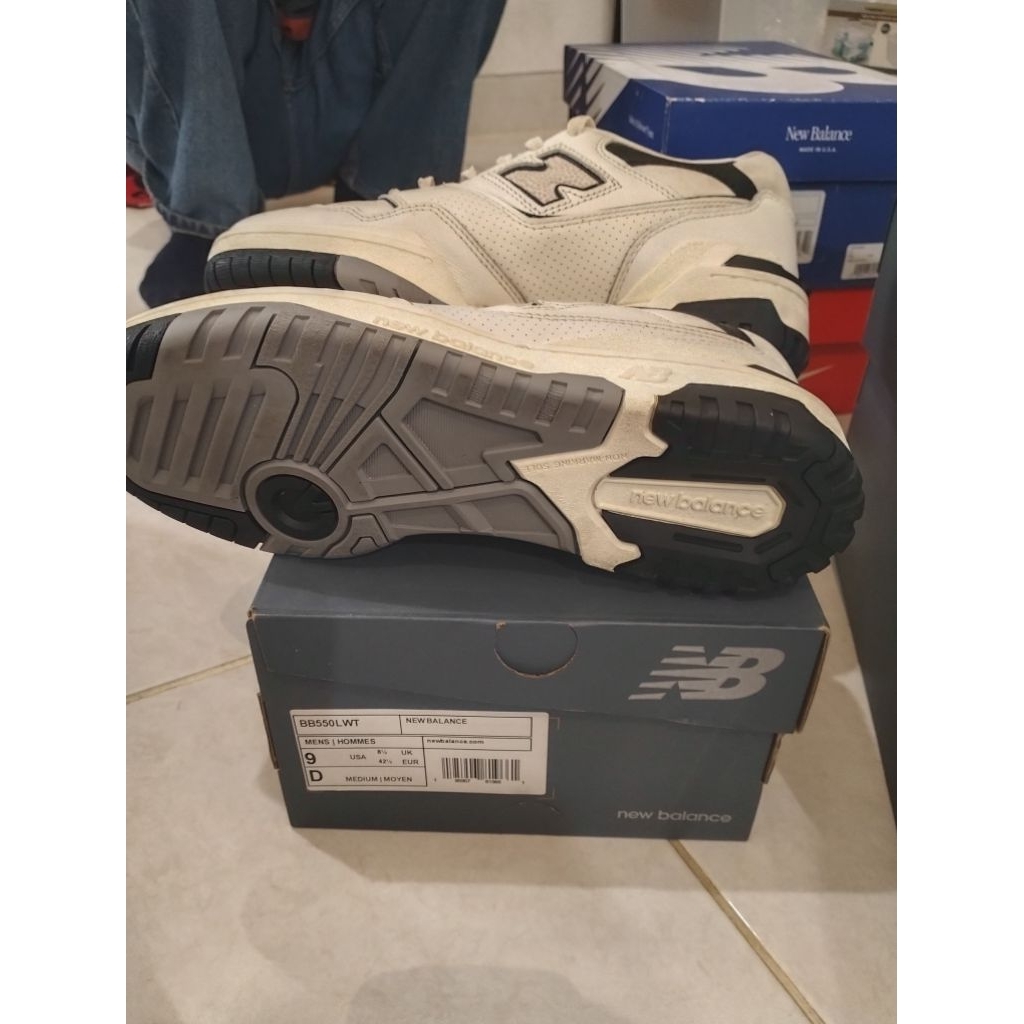 preloved nb 550 sea salt cream black | sneaker nb original pemakaian | sepatu casual