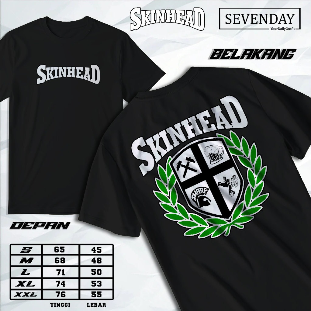 Sevenday.idn - Kaos Skinhead Viral - Kaos Distro Skinhead Reggae Ska - Kaos pria dan wanita