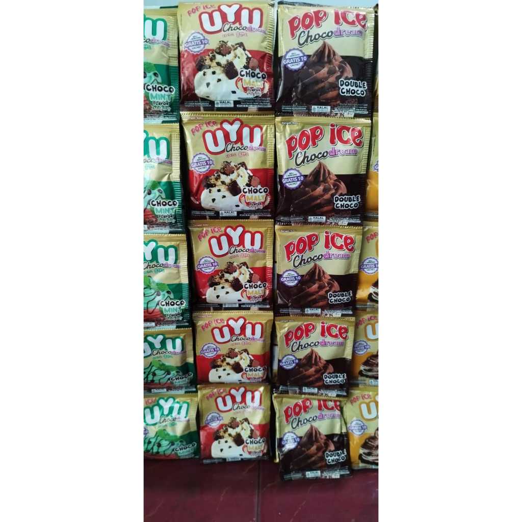 

POP ICE UYU Choco Dream Minuman Cokelat 1 Renceng/Renting, Gratis 1 Renceng/Renteng