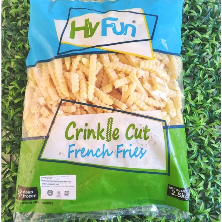 

HY FUN French fries CRINKLE CUT (kentang Goreng) - Berat 2,5Kg