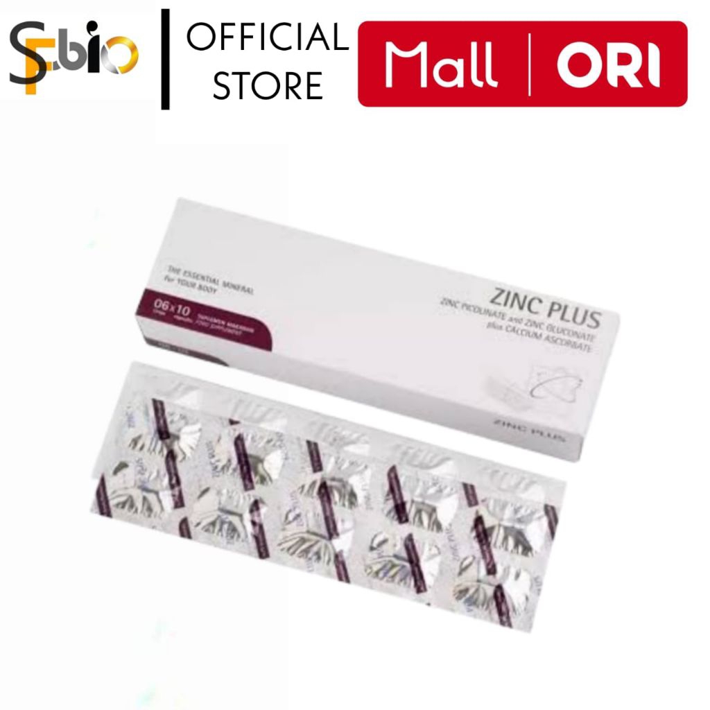 ZINC PLUS Untuk Jerawat Rambut Rontok Vitamin C [1 strip] 10 Kapsul