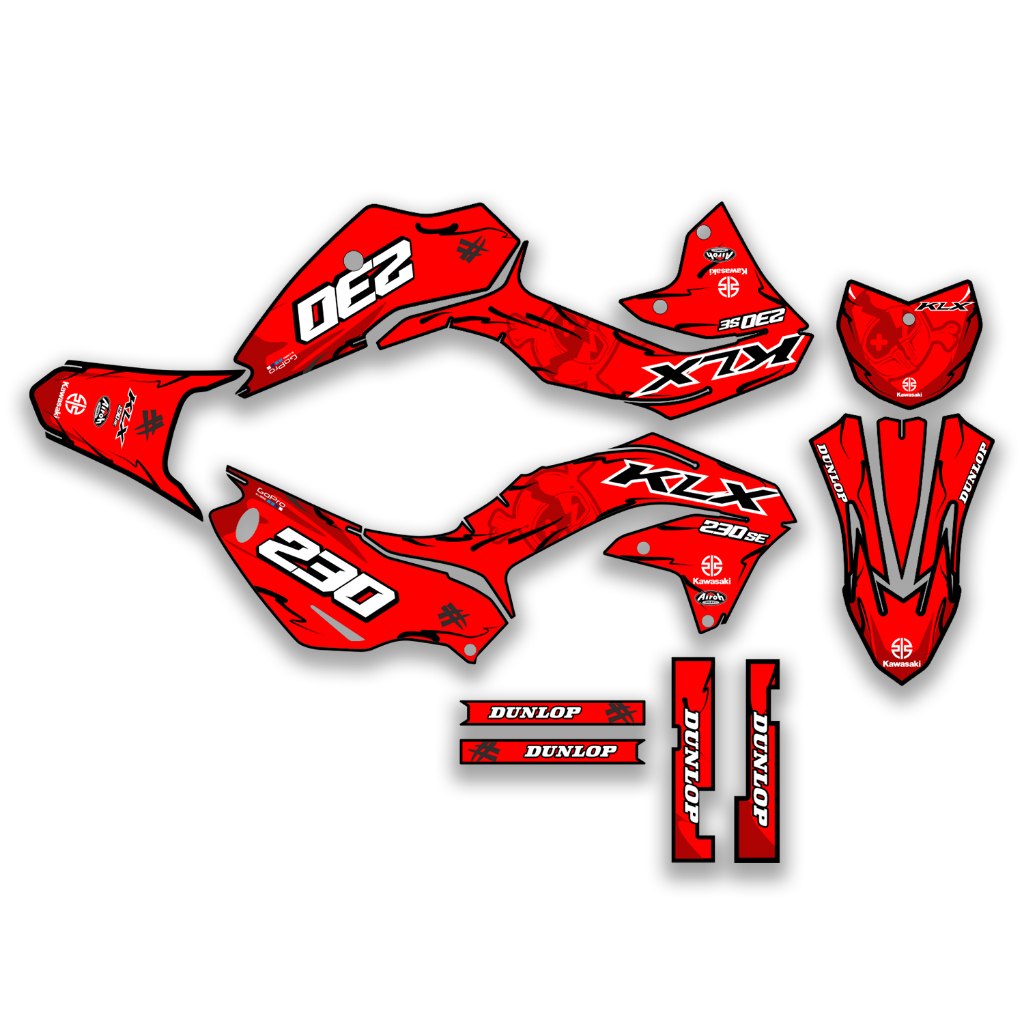 Decal Kawasaki KLX 230 Bahan Super Glosy Bening