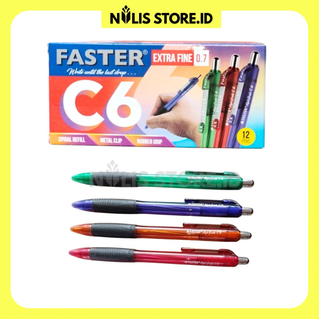 

NulisStore | Pulpen Faster C6 Hitam-1 pack isi 12