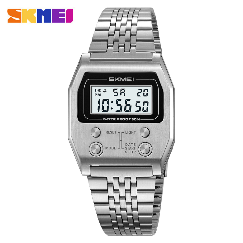 SKMEI 2460 Jam Tangan Pria Digital Tali Stainless Tahan air MGOS