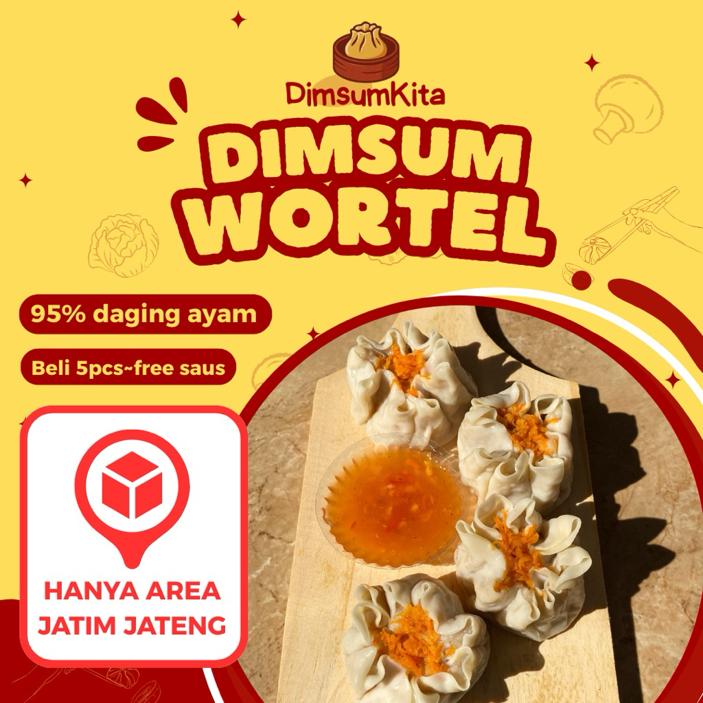 

DIMSUM WORTEL - DIMSUM PREMIUM - DimsumKita 95% DAGING AYAM - Area Jawa Timur