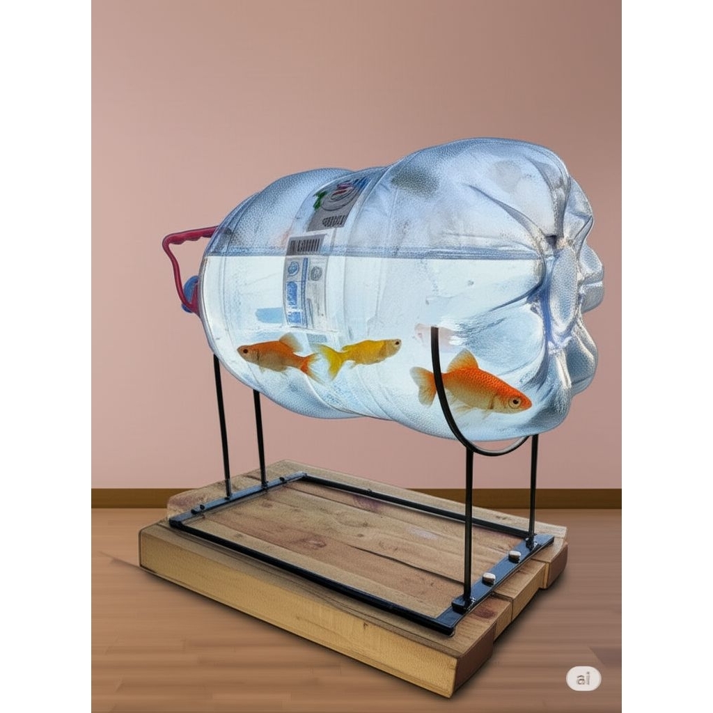 Jagrak aquarium dari botol bekas le minerale bahan full besi