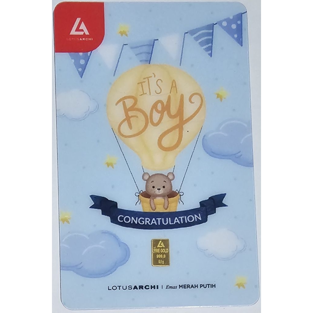 Logam Mulia Lotus Archi 0.1 Gram Congratulation It's A Boy