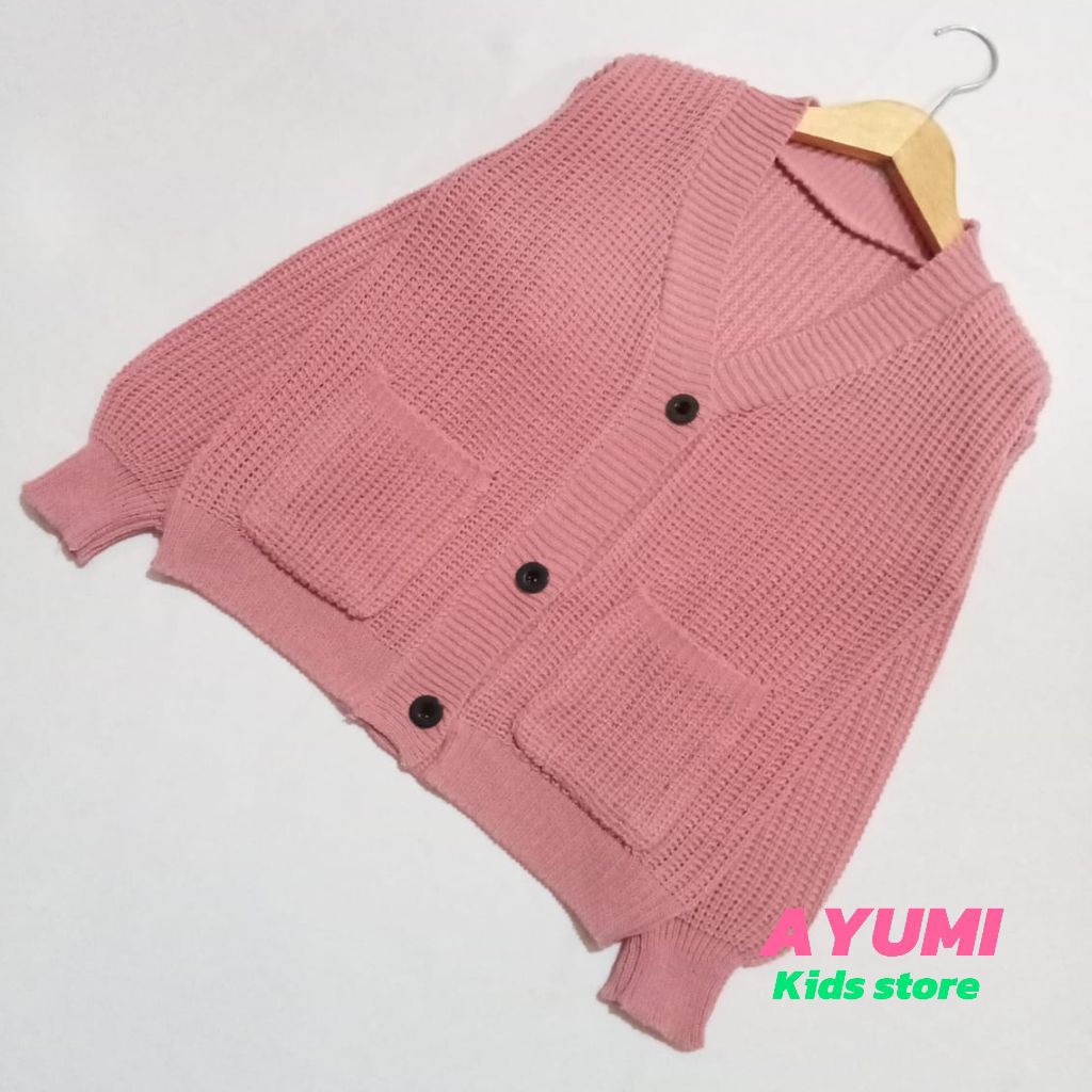 Cardigan Anak Perempuan Polos Nakara Cardigan Usia 3-12 Tahun - Pakaian Anak anak