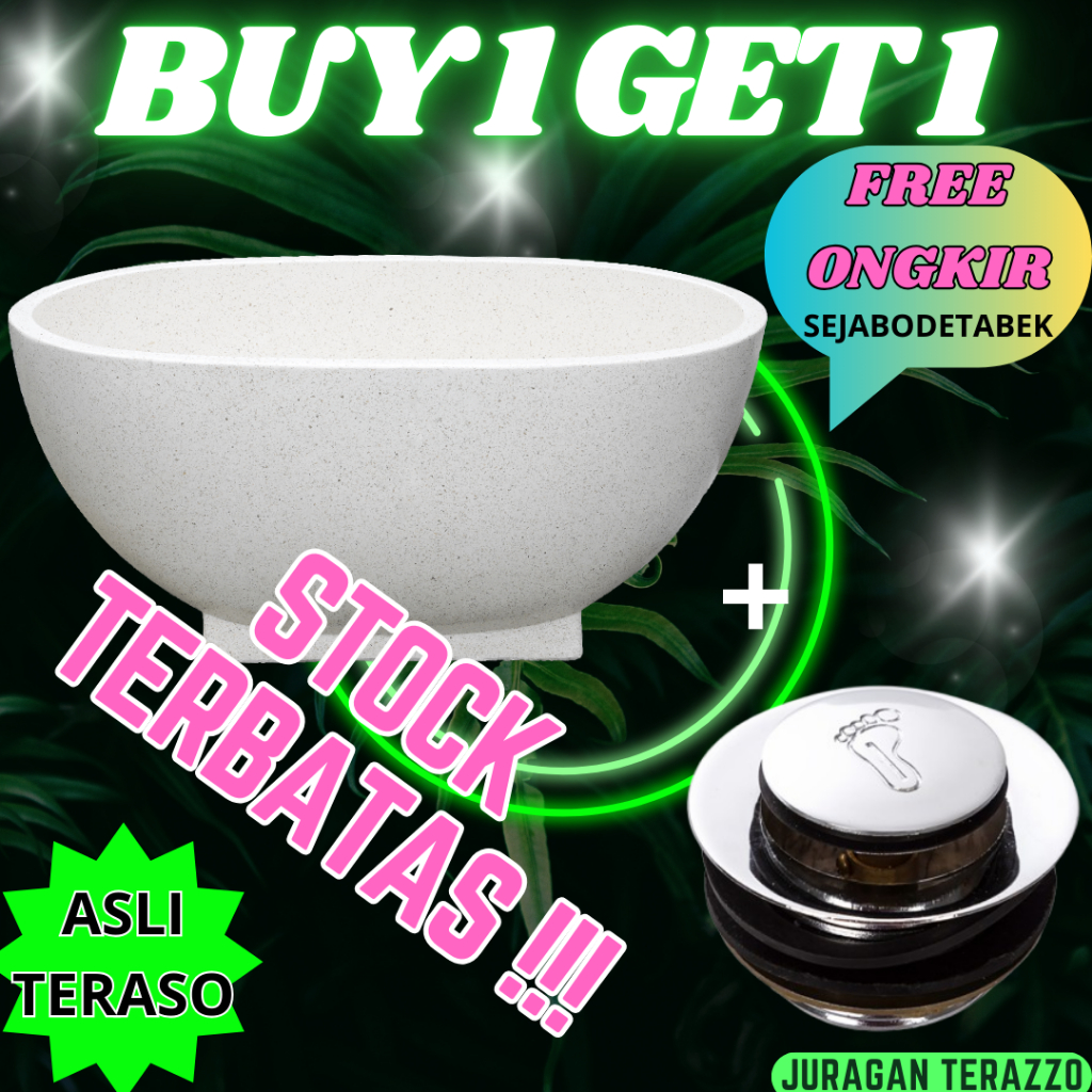 BATHTUB KAMAR MANDI PORTABLE BATHUP TIPE OVAL TERRAZZO JURAGAN_TERAZZO FREE ONGKIR SEJABODETABEK