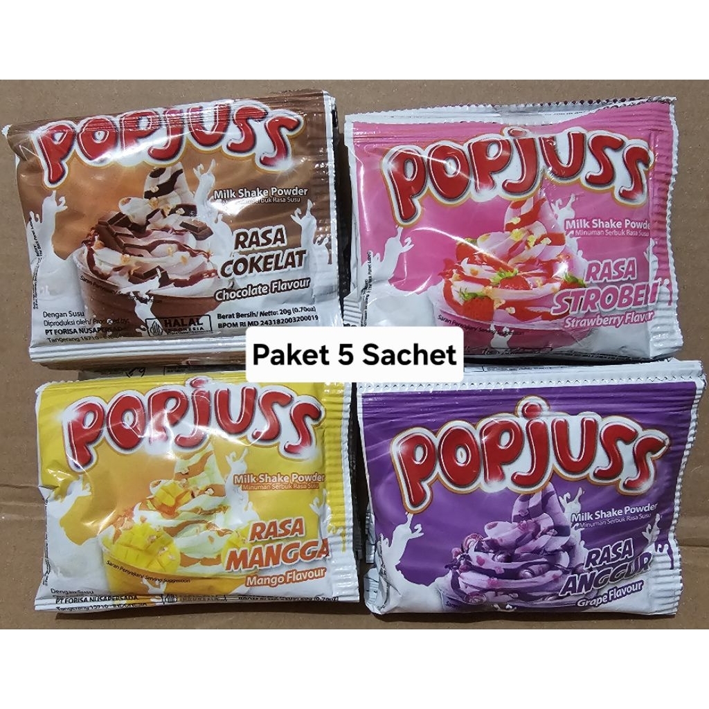 

Pop Jus Milk Shake Powder - Paket 5 Sachet