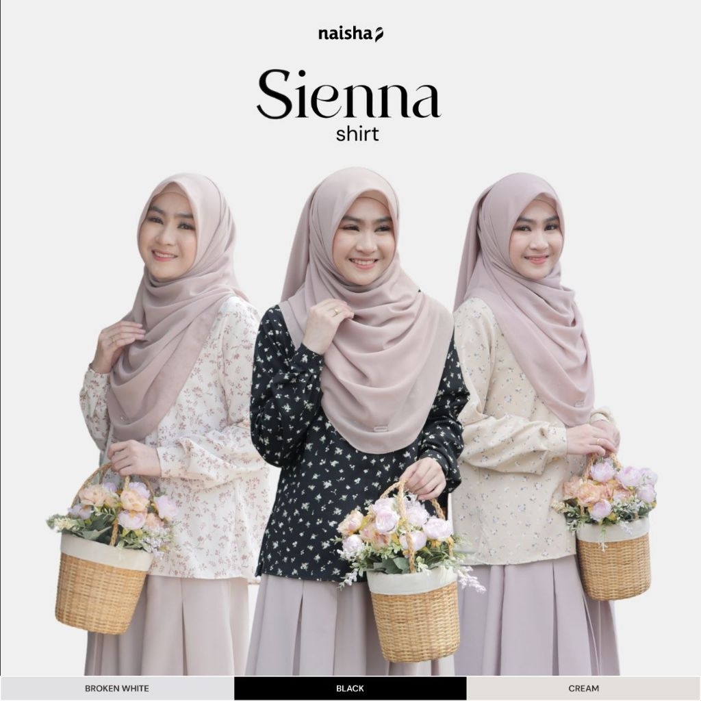 Hasnahijab.CO - Sienna Shirt Atasan Wanita / Kemeja Motif Wanita / Kemeja Lengan Panjang Motif Bunga