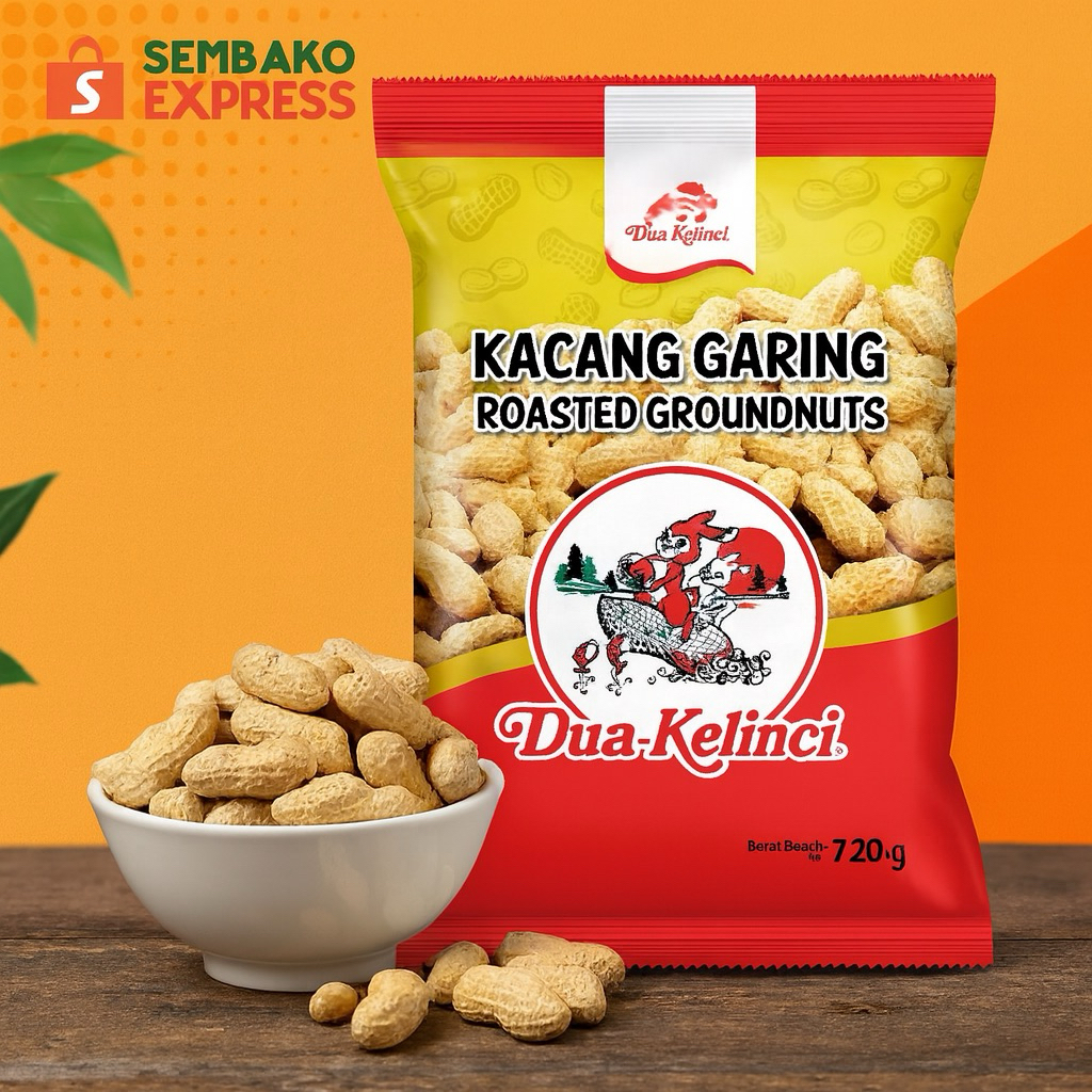 

Dua Kelinci Kacang Garing 720g – Kacang Kulit Sangrai Renyah