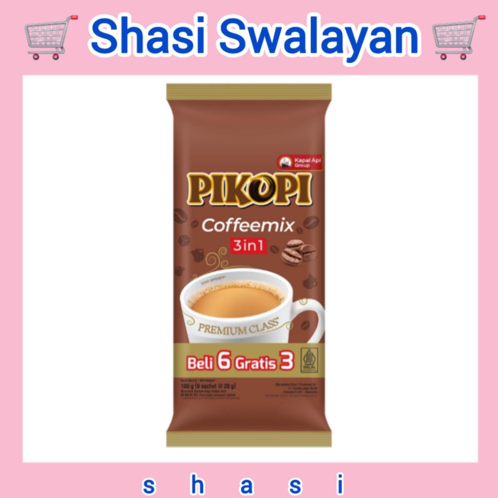 

Pikopi Kopi Instan 3 in 1 KopiMix 20 gr x 9 Sachet