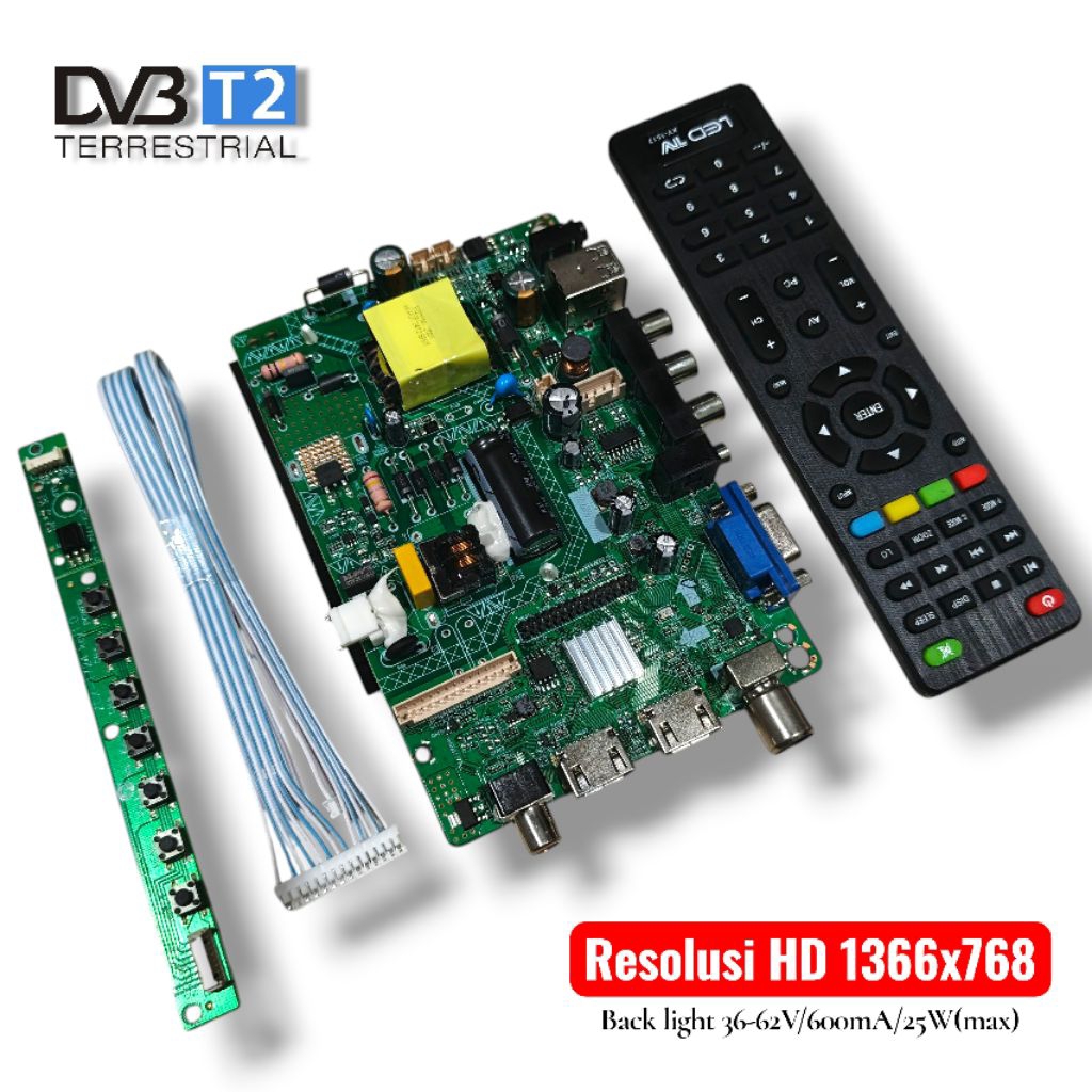 Paket Motherboard TV Digital 32inch Resolusi HD 1366x768