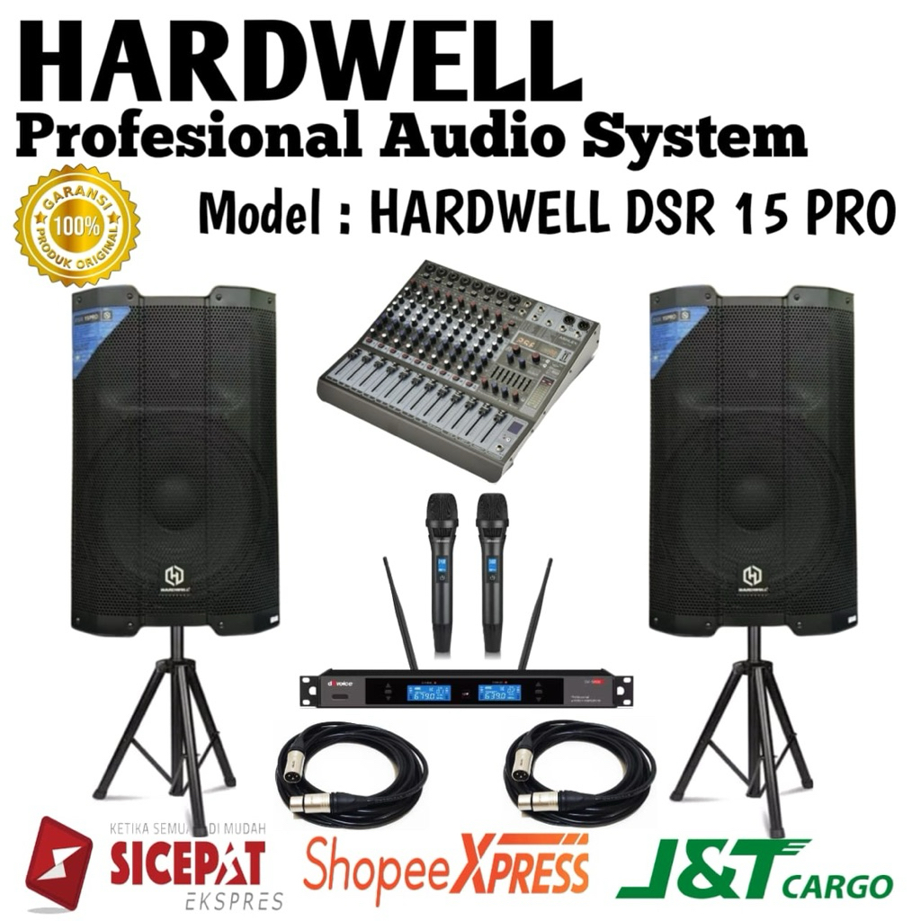Paket Sound System Speaker aktif Hardwell Dsr 15 Pro Original Speaker Aktif Hardwell 15inch