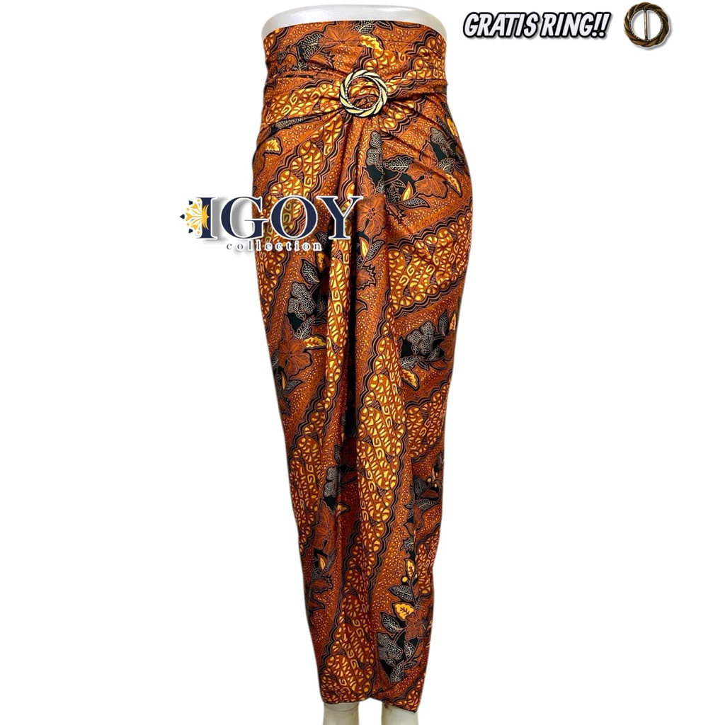 Rok Lilit Batik Bawahan Kebaya Kain Serut instan Free ring