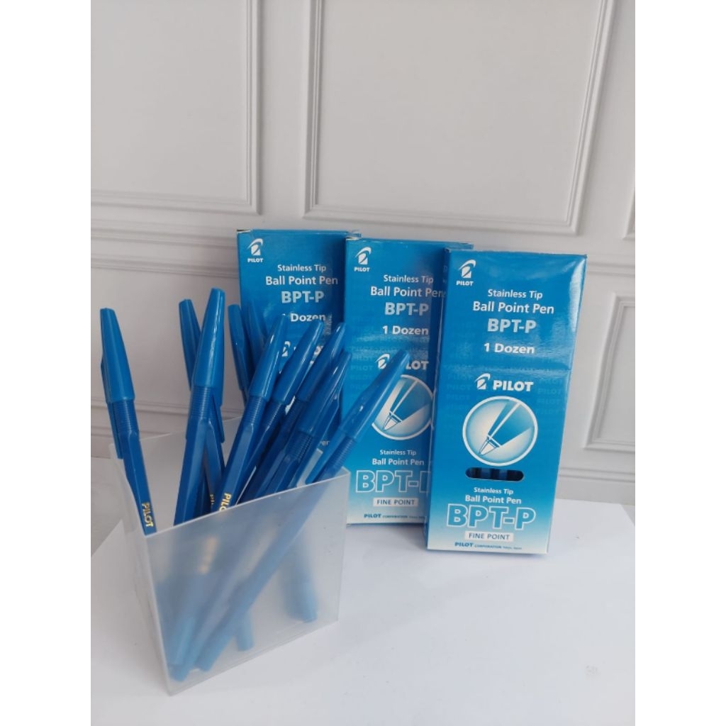 

Promo ( 1 pak isi 12 pcs) Pulpen Pilot/Ball Point Pen BPT-P Stainless Tip Stationary